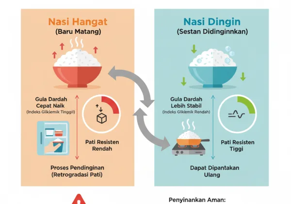 Mitos atau Fakta: Nasi Dingin Lebih Sehat dari Nasi yang Baru Matang?